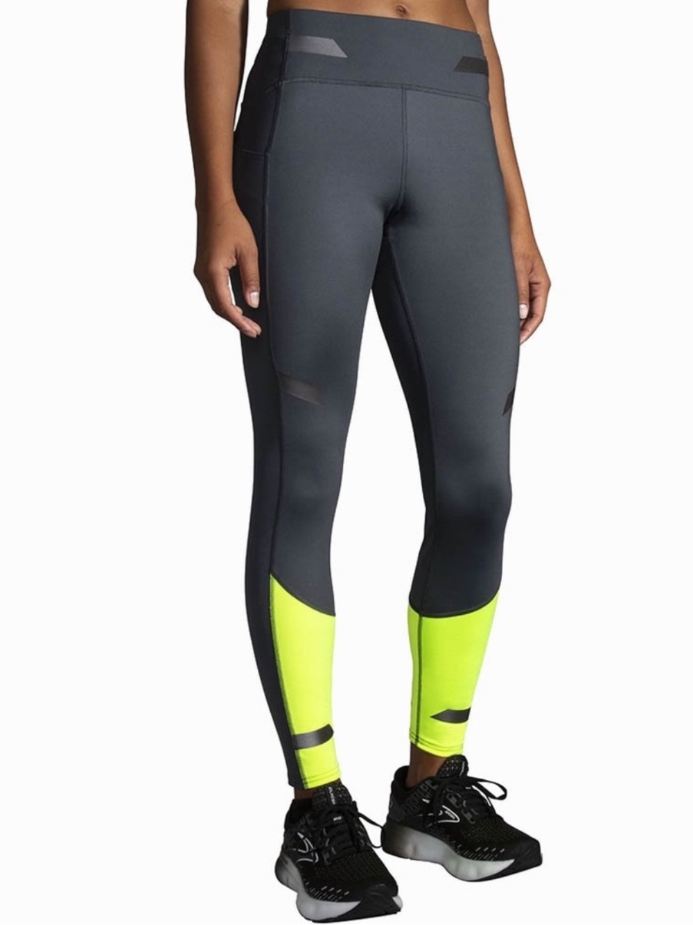 Brooks Run Visible Tight Womens Size Medium Asphalt Nightlife Reflective Legging